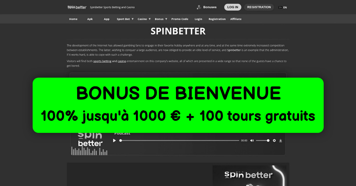 SpinBetter Casino welcome bonus