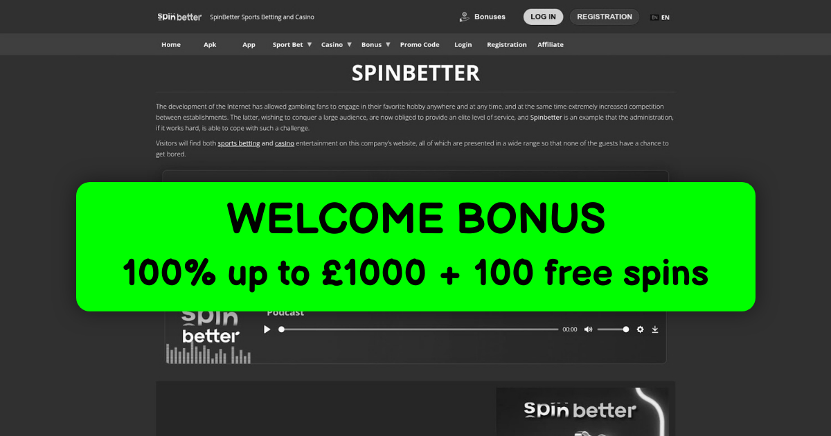 SpinBetter Casino welcome bonus