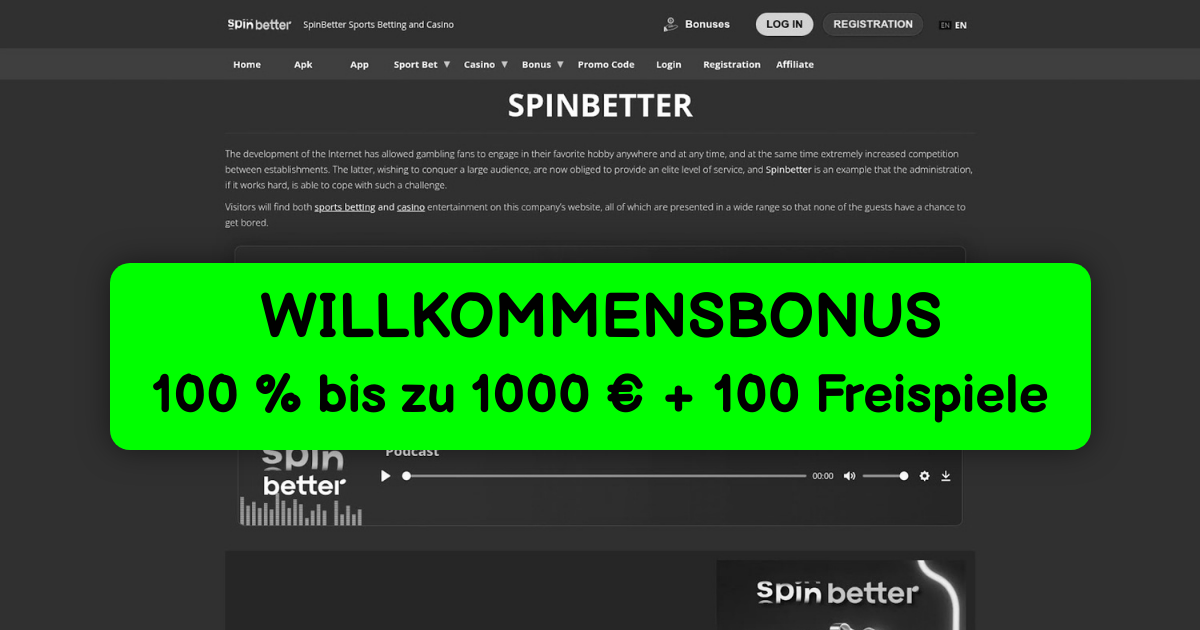 SpinBetter Casino welcome bonus