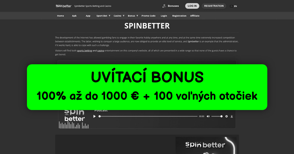 SpinBetter Casino welcome bonus